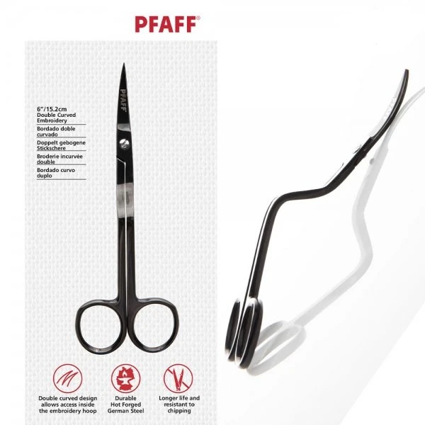TIJERA DOBLE CURVA PARA BORDADO PFAFF 6'