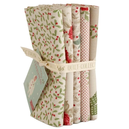 TELA TILDA 5 FAT QUARTER MERRY LITTLE CHRISTMAS CREAM