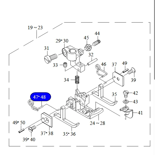 MUELLE IZQUIERDO PRENSATELAS MÁQUINA RECUBRIDORA JUKI   SPRING LEFT