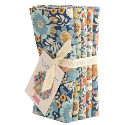 TELA TILDA 5 FAT QUARTER WALLFLOWER BLUE