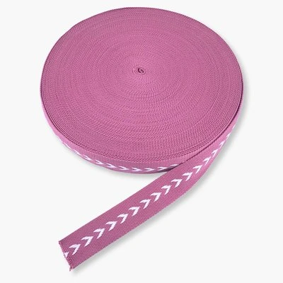 CINTA POLIÉSTER 3,8 CM ESTAMPADA MALVA 25 CM