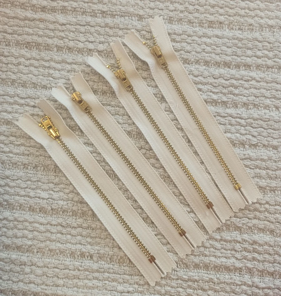 CREMALLERA YKK LATÓN ALGODON NATURAL 25 CM CON CURSOR DA