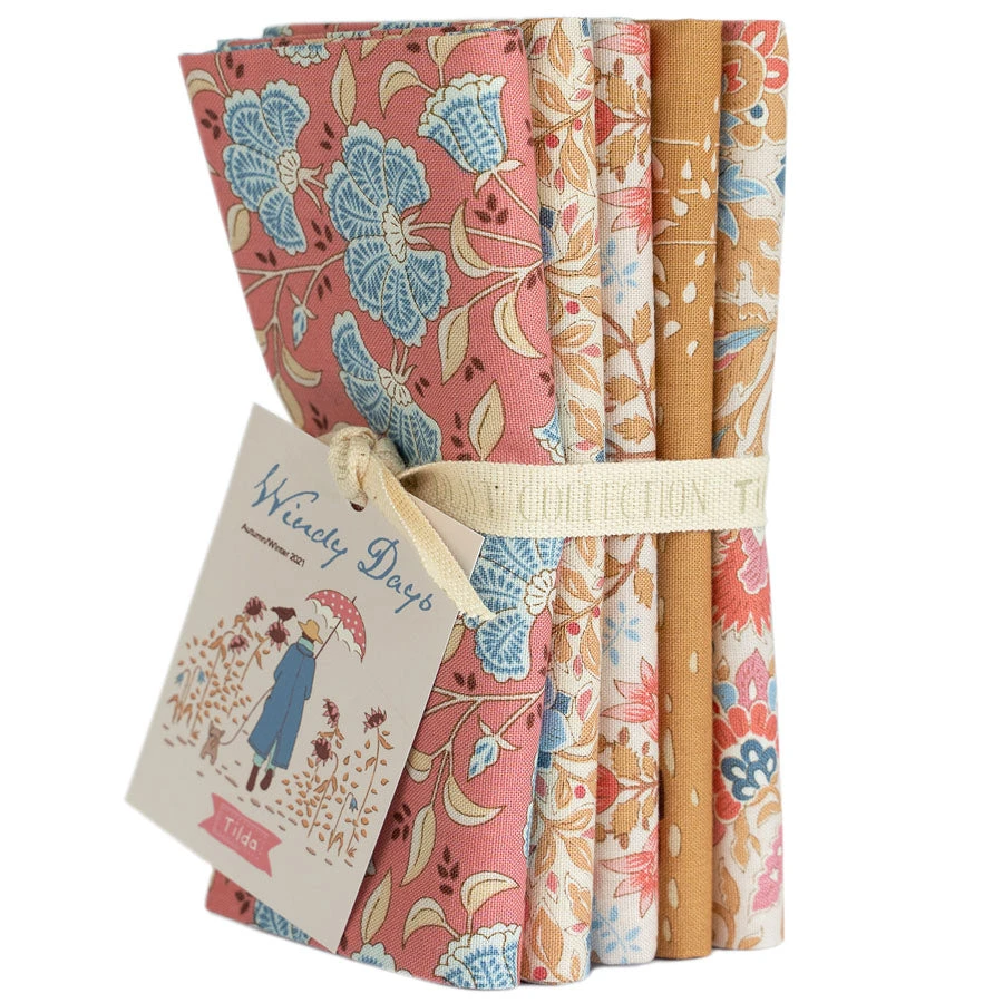 TELAS TILDA FAT QUARTER BUNDLE 5 WINDY DAYS